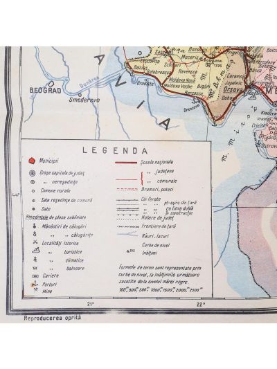 Harta pe județe a României Mari
