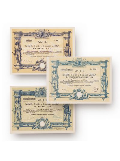 Institutul de credit și economii „Albina”, trei acțiuni