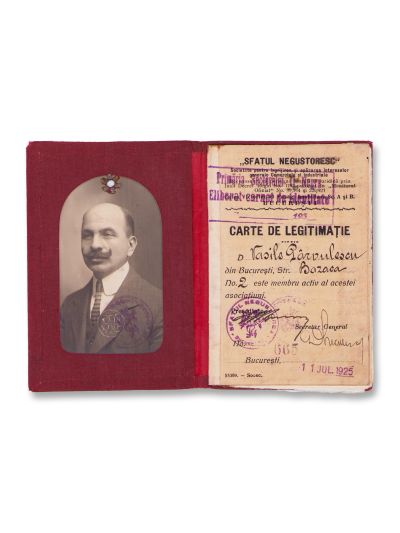 Carte de legitimație emisă de Societatea Sfatul Negustoresc, 1925