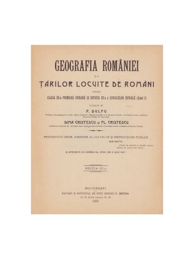 Geografia României + Geografia continentelor, 1909