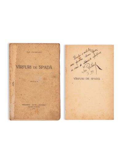 Ion Pribeagu, Vîrfuri de spadă, 1916, cu dedicație 