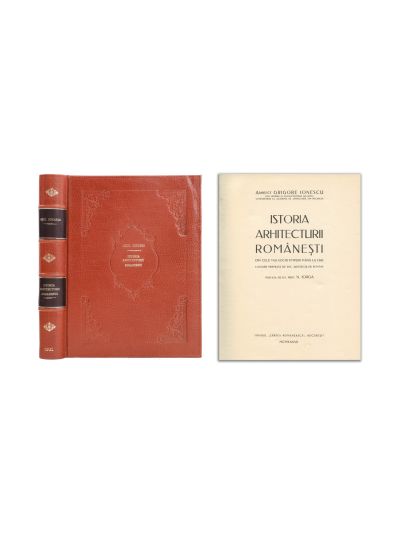 Grigore Ionescu, Istoria arhitecturii românești, 1937, cu dedicație olografă