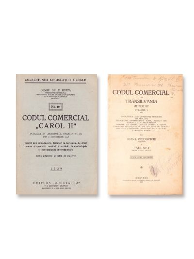 Codul comercial „Carol II”, 1939 + Codul comercial din Transilvania, 1925 
