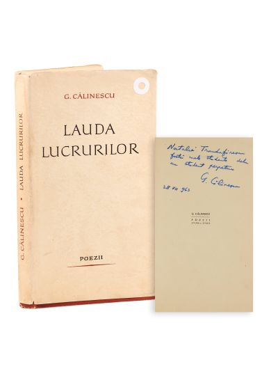 G. Călinescu, Lauda lucrurilor, 1963, cu dedicație pentru Natalia Trandafirescu