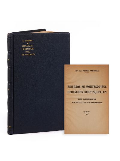 Petre Pandrea, Contribuții la sursele juridice germane ale lui Montesquieu, cu dedicație pentru Nicolae Titulescu