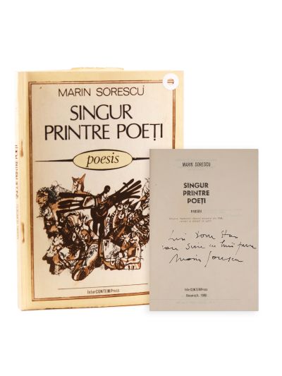 Marin Sorescu, Singur printre poeți, 1990, cu dedicație pentru Doru Stan