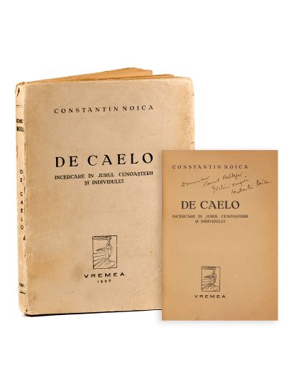 Constantin Noica, De caelo, 1937, cu dedicație pentru Camil Baltazar 