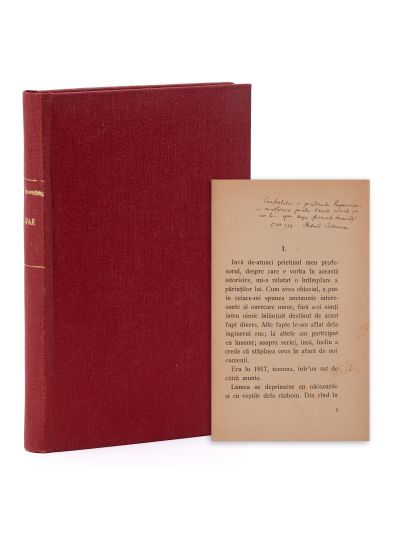 Mihail Sadoveanu, Uvar, 1932, cu dedicație pentru Perpessicius