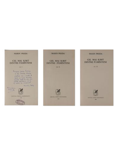 Marin Preda, Cel mai iubit dintre pământeni, 1980, trei volume, cu dedicația autorului - Piesă foarte rară