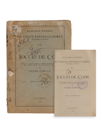 Tudor Pamfile, Jocuri de copii, 1909 