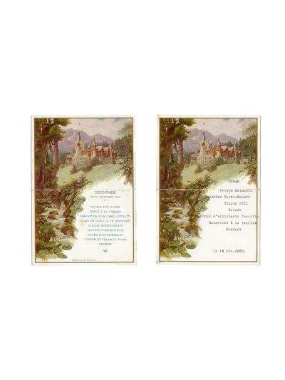 Două meniuri de la petrecerea de încoronare a regelui Ferdinand I și a reginei Maria, 1922