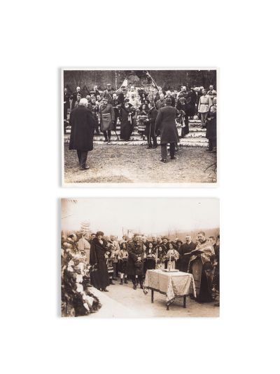 Regele Ferdinand și regina Maria la pomenirea eroilor în Soultzmatt, două fotografii de epocă, 9 aprilie 1924 