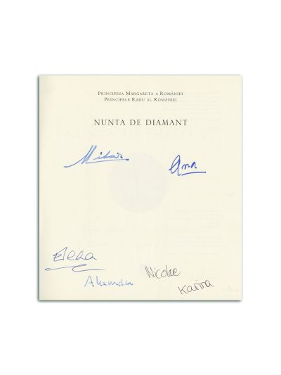 Principesa Margareta, Principele Radu, Nunta de Diamant, cu semnături 