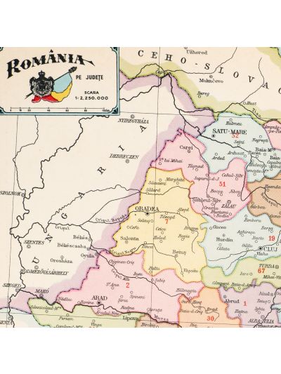 Harta României pe județe