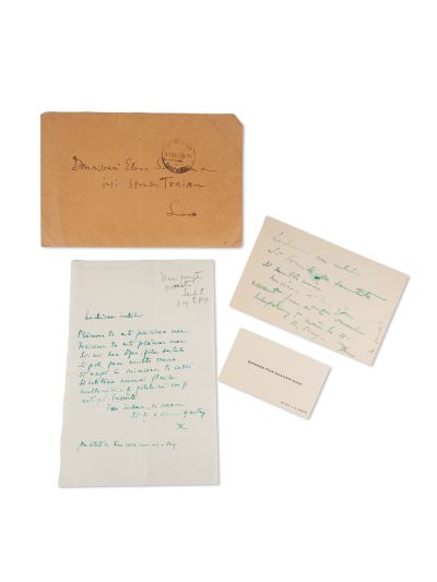 Edmond van Saanen-Algi, carte de vizită + invitație + scrisoare, 1937 