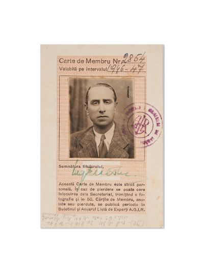 Ion I. Enescu, carte de membru al Asociației Generale a Inginerilor + legitimație în Colegiul Arhitecților, 1946