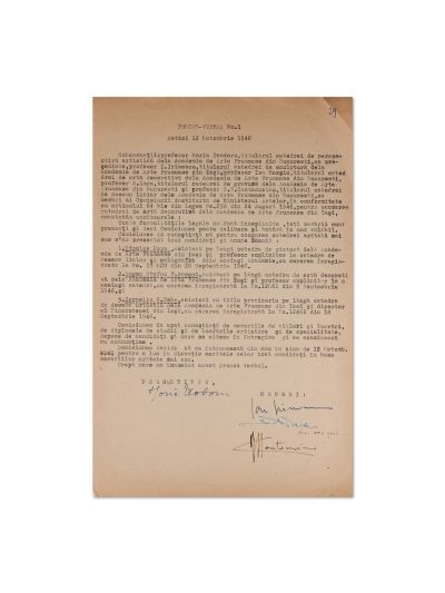 Arhitect G. M. Cantacuzino și alții, proces-verbal, 12 octombrie 1946, cu semnătură 