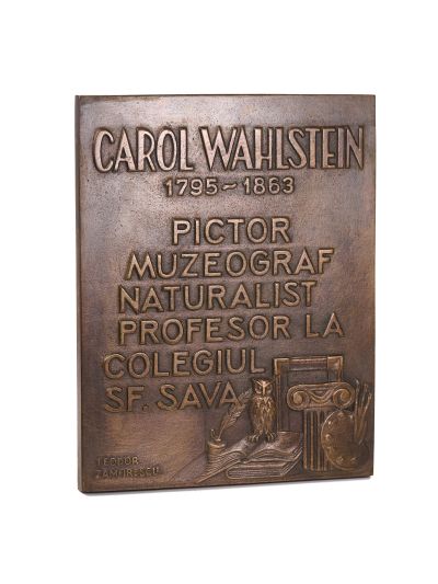 Carol Wallenstein, două basoreliefuri din bronz, 1995, sculptor Teodor Zamfirescu