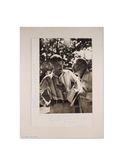 Harry Brauner și Paul Anghel, fotografie de mari dimensiuni cu dedicație, 1981, fotograf Liana Grill