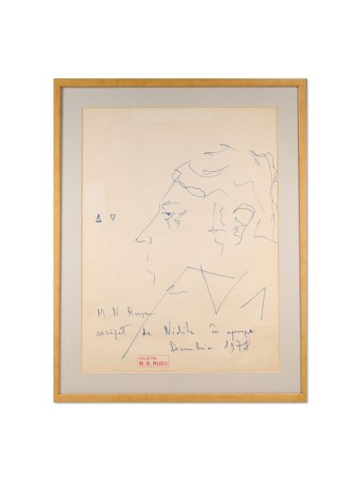 Nichita Stănescu, portretul lui M. N. Rusu + albumul în care este reprodus, 1978 