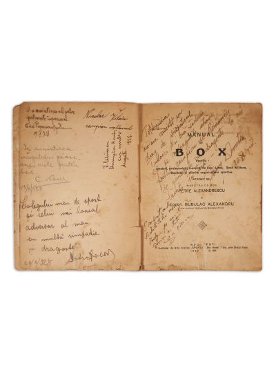 Petre Alexandrescu, Bubulac Alexandrescu, Manual de box, 1925, cu numeroase semnături olografe