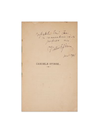 Victor Eftimiu, Candele Stinse, 1915, cu dedicație pentru Emil Jean