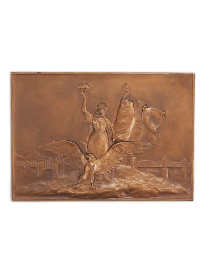 „Părinții Neamului Românesc”, plachetă din bronz, 1906, gravor Carol Storck 