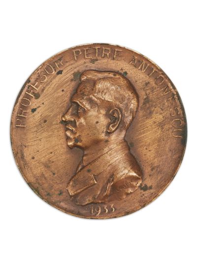 În cinstea profesorului Petre Antonescu, medalie din tombac, 1933