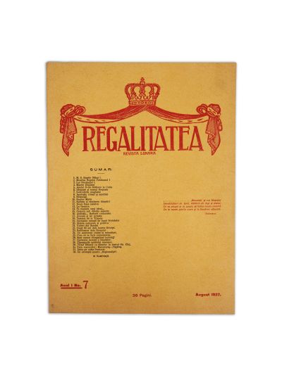 Publicația „Regalitatea”, anul I-II, patru numere, 1927-1928 