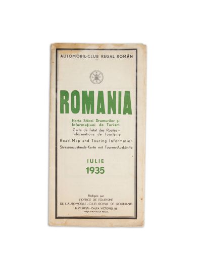 România, harta stării drumurilor și informații de turism, Automobil-Club Regal Român, 1935