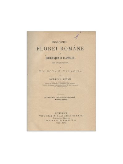 Dr. D. Brândză, Prodromul florei române, 1879-1883
