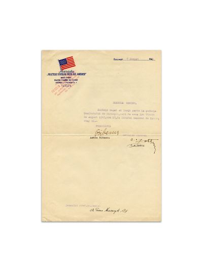 Asociația Prietenii Statelor Unite ale Americii, proces verbal + invitație, 1945
