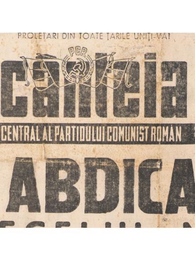 Publicația „Scânteia”, Ediție Specială, 30 decembrie 1947, Abdicarea regelui Mihai I
