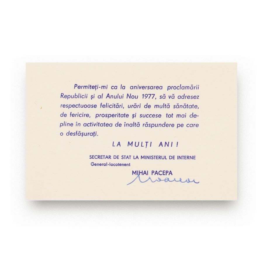 Mihai Pacepa, felicitare cu ocazia aniversării proclamării Rep