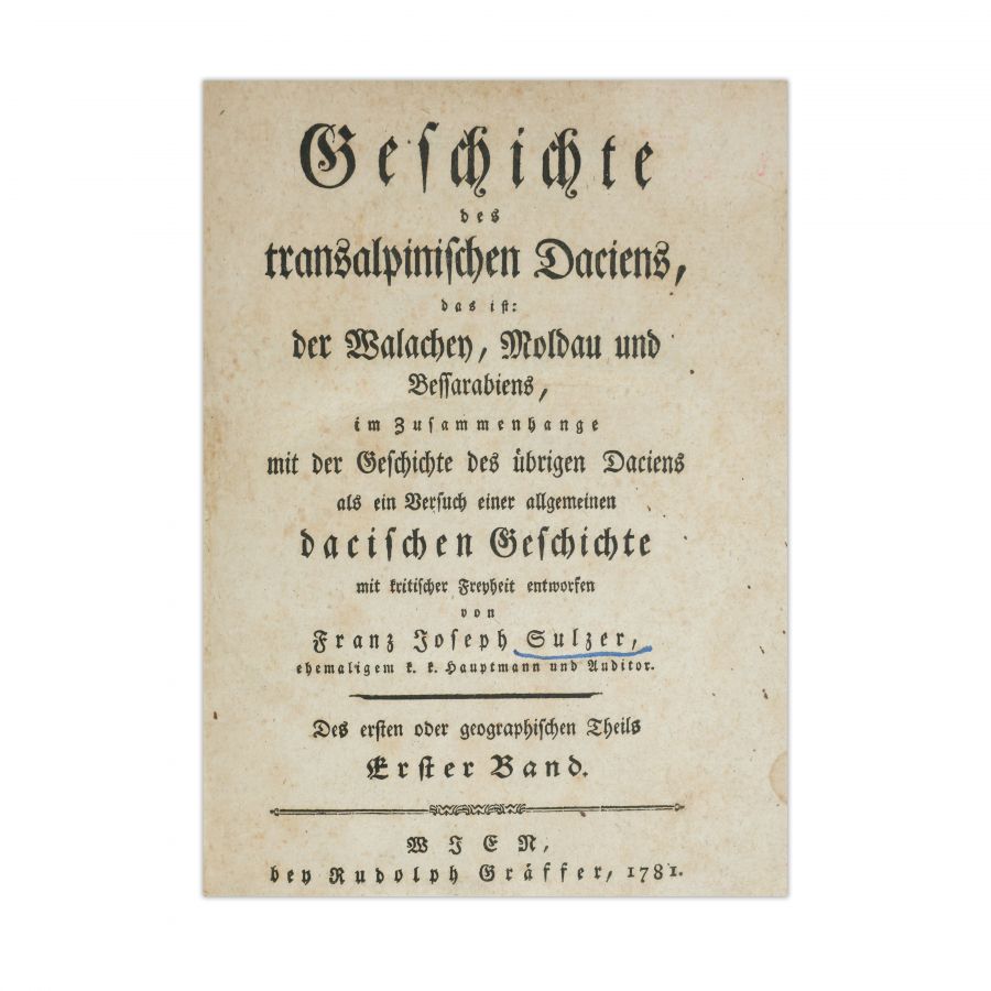 Franz Joseph Sulzer, Istoria Dacia transalpine,