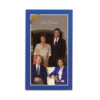 Familia Regală a României, fotografie tip carte poștală, cu semnătura Regelui Mihai si a Reginei Ana, 2008