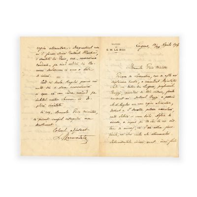 Constantin Mavrocordat, scrisoare olografă către Gh. Cantacuzino, 1906