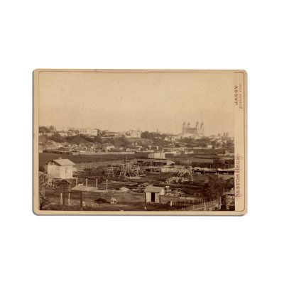 Vedere a orașului Iași, fotografie de epocă, atelier Nestor Heck - Piesă rară