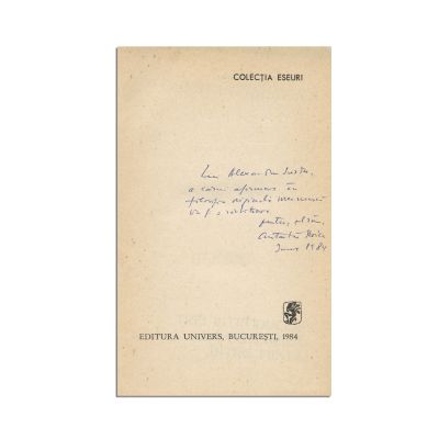 Constantin Noica, Trei introduceri la devenirea întru ființă, cu dedicație pentru Alexandru Surdu