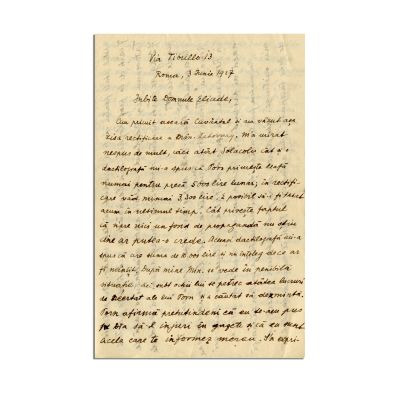 Claudiu Isopescu, corespondență pentru Mircea Eliade, 3 iunie 1927