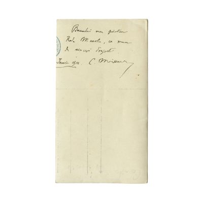 Constantin Meissner, fotografie tip carte poștală, cu dedicație olografă