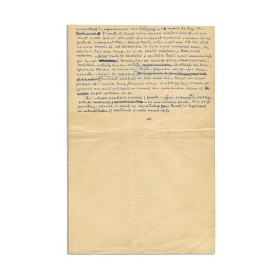 George Zamfirescu, manuscrisul unui eseu referitor la procesul creator