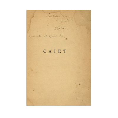 Al. O. Teodoreanu, Caiet, 1943, cu dedicație pentru Octav Pașcanu