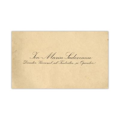 Ion Marin Sadoveanu, carte de vizită