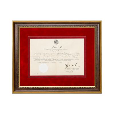 Brevet de numire în grad de Locotenent Colonel al Maiorului Christu Dimitrie, semnat olograf de Regele Carol I