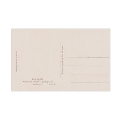 Erik Satie, fotografie tip carte poștală realizată de C. Brâncuși, 1922