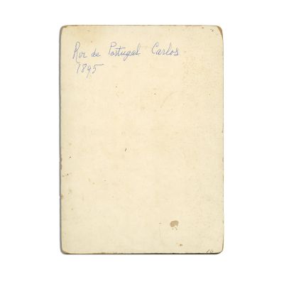 Regele Carlos I al Portugaliei, fotografie de epocă, cu dedicație pentru C. Blondel, 1895