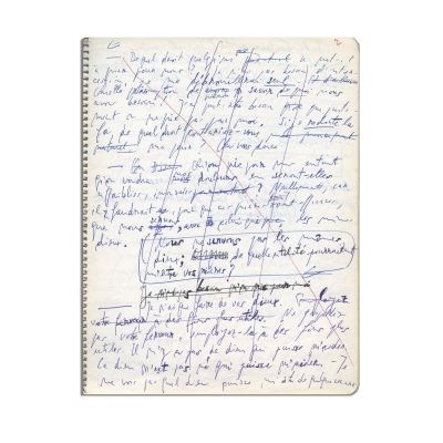 Emil Cioran, De l'inconvénient d'être né [Despre neajunsul de a te fi născut], caiet manuscris