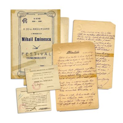 Documente din arhiva lui G. Angelescu, evenimente comemorative dedicate lui M. Eminescu