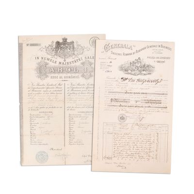 Emanoil Grigorovitza, pașaport și poliță de incendiu, 1907-1911, cu semnătura lui Duiliu Zamfirescu 
